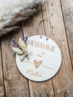 Schild Hebamme mit Herz