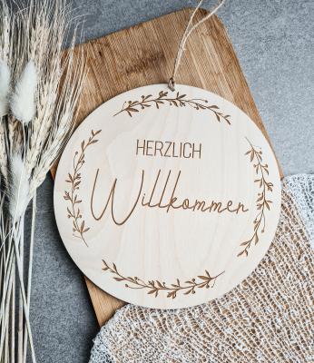 Herzlich Willkommen graviert