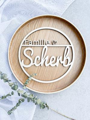 Türschild Familie mit Herz