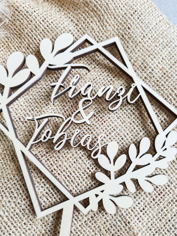 Caketopper Hochzeit eckig