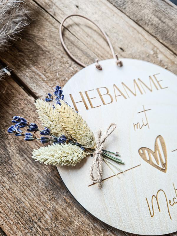 Schild Hebamme mit Herz