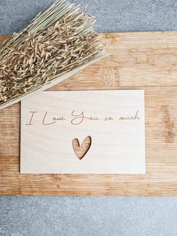 Holzkarte I love you so much