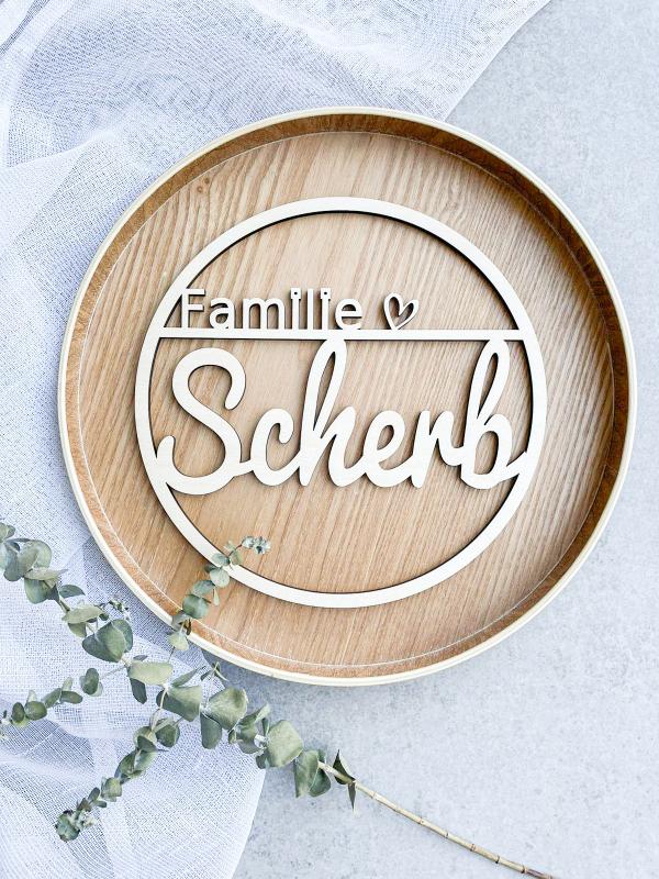 Türschild Familie mit Herz
