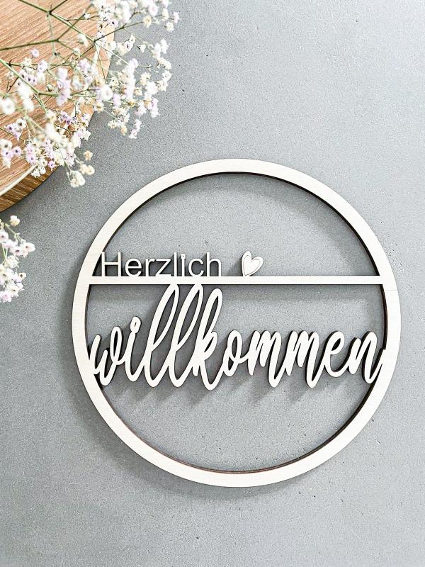 Türschild Herzlich Willkommen